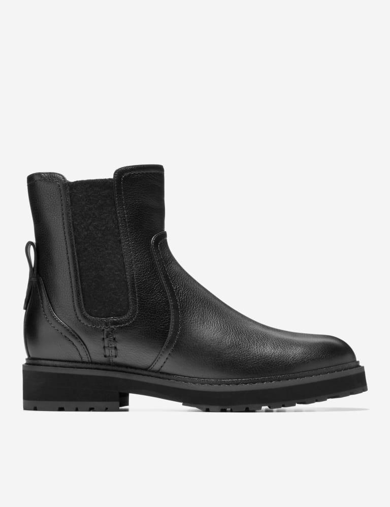 Leather Chelsea Flat Boots Cole Haan M S IE