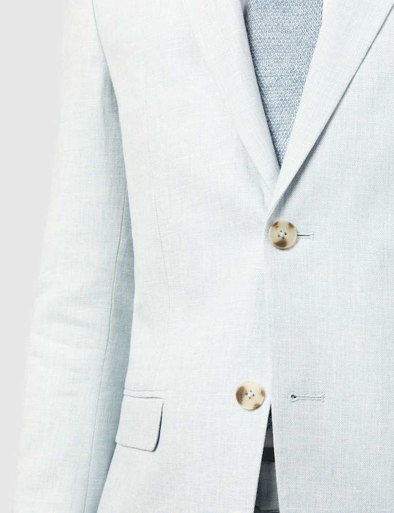 Slim Fit Linen Rich Single Breasted Suit 4 of 4