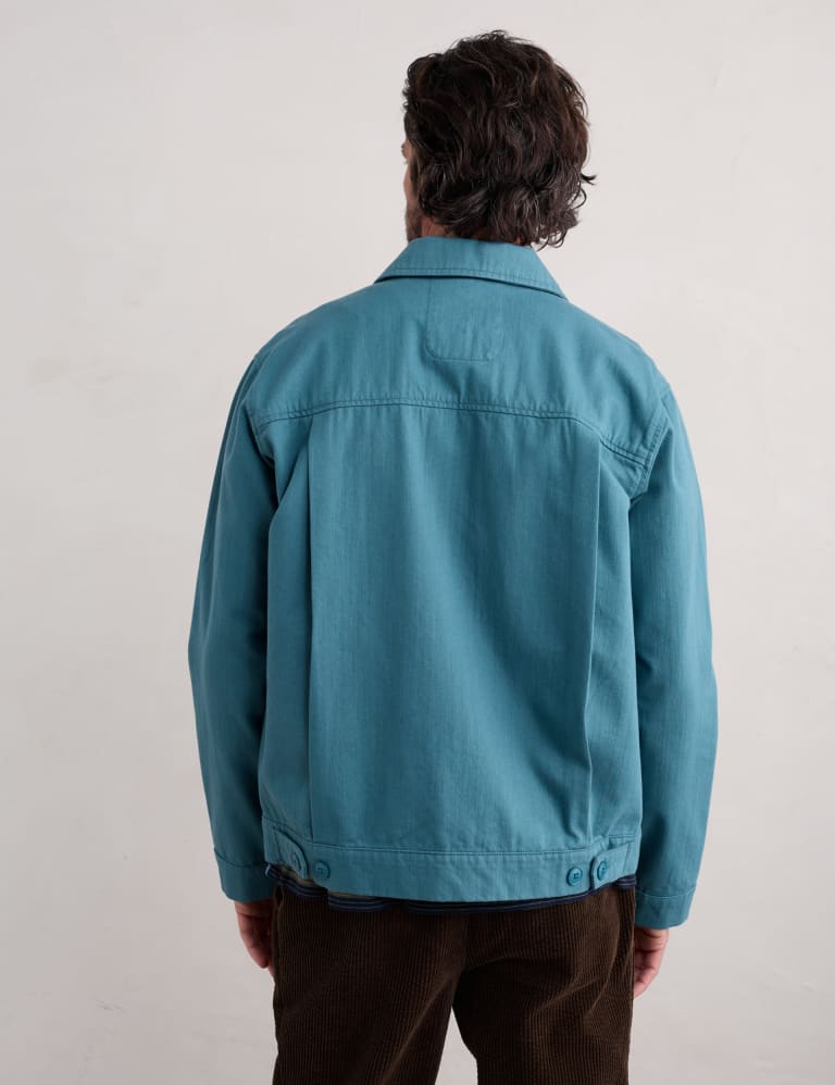 Pure Cotton Twill Harrington Jacket 4 of 5