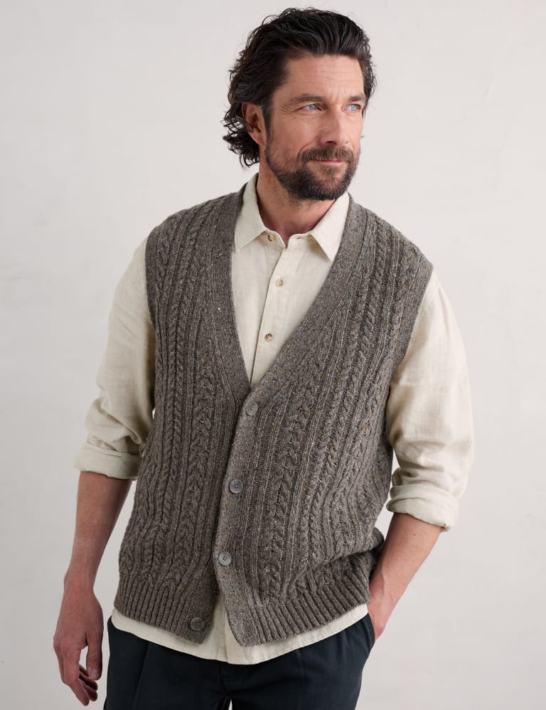 Wool Rich Textured V Neck Cardigan Seasalt Cornwall M S IE