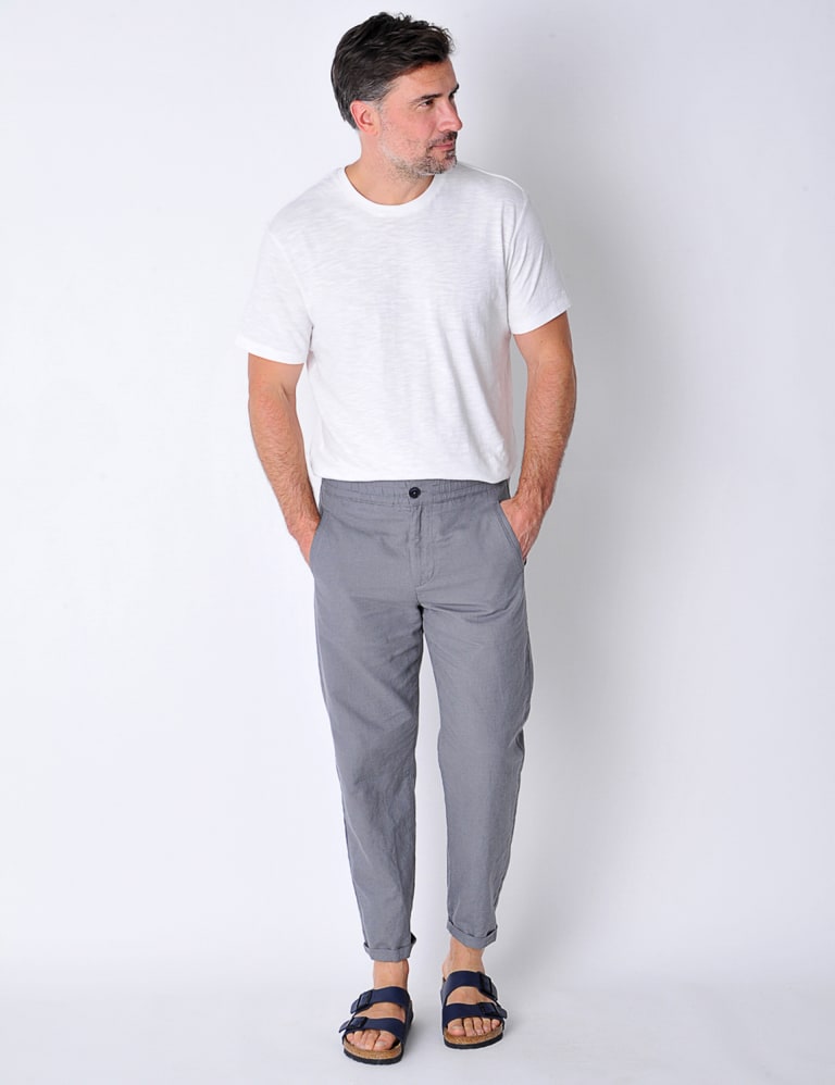 Tapered Fit Cotton Rich Lightweight Trousers 3 of 6