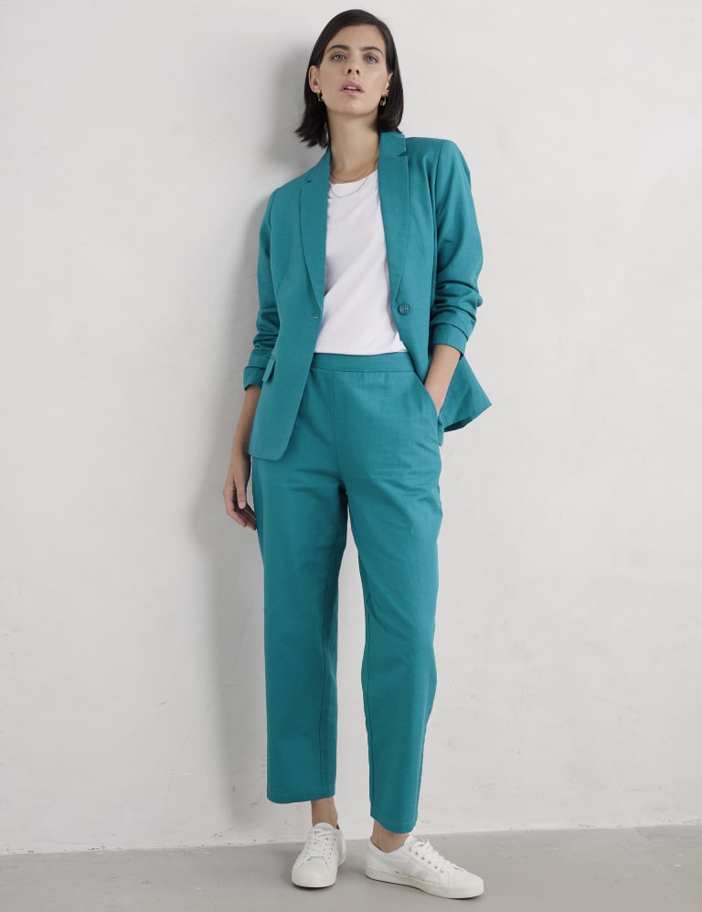 M&s linen blazer online