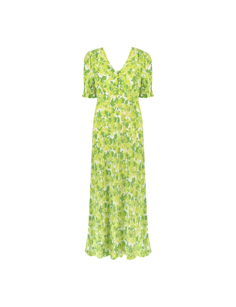 Floral V-Neck Midi Shirred Tea Dress | RO&ZO | M&S