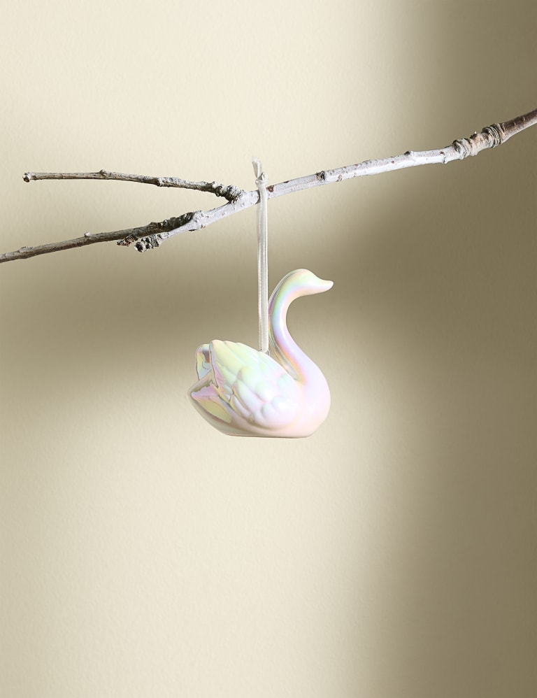 Ceramic Swan Hanging Decoration 1 of 4