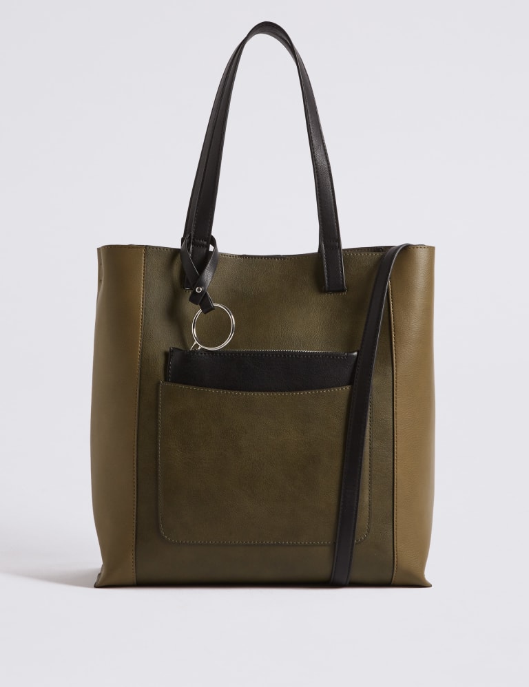 Color block tote bag discount