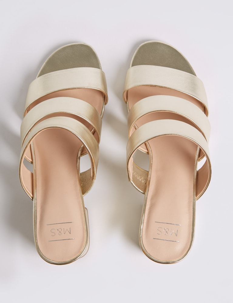 Block Heel Multi Strap Mule Sandals M S Collection M S IE