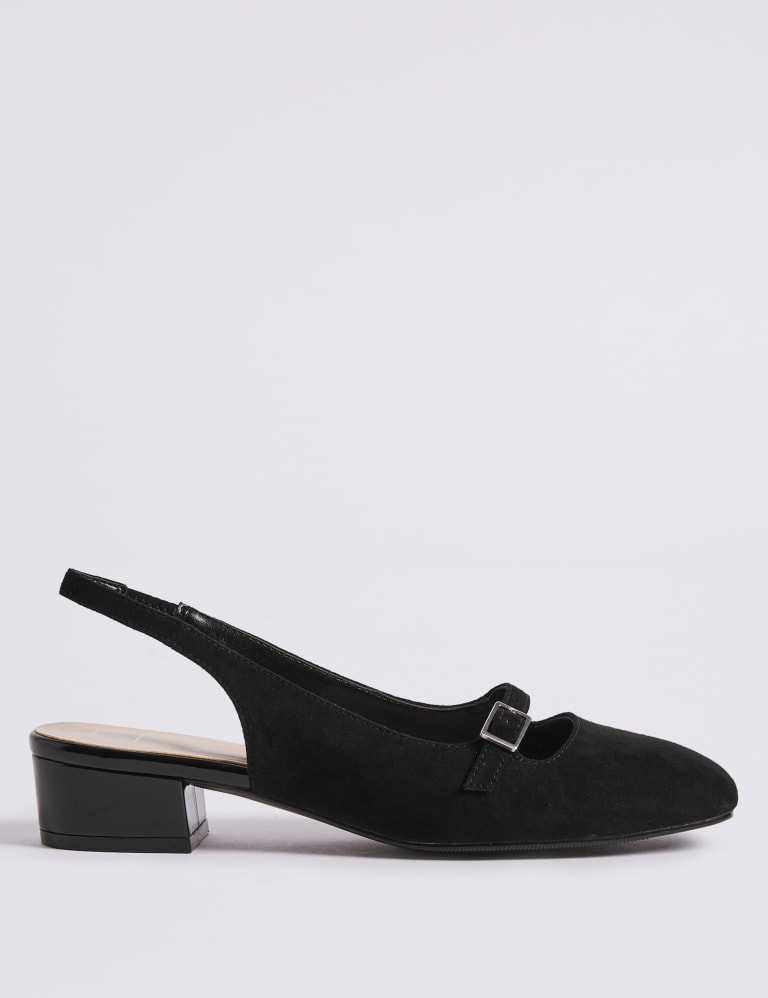Block heel slingback court shoes top