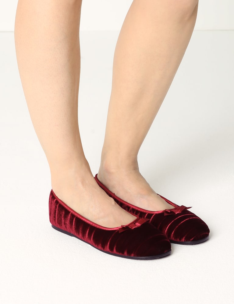 Striped Embossed Ballerina Slippers M S Collection M S IE