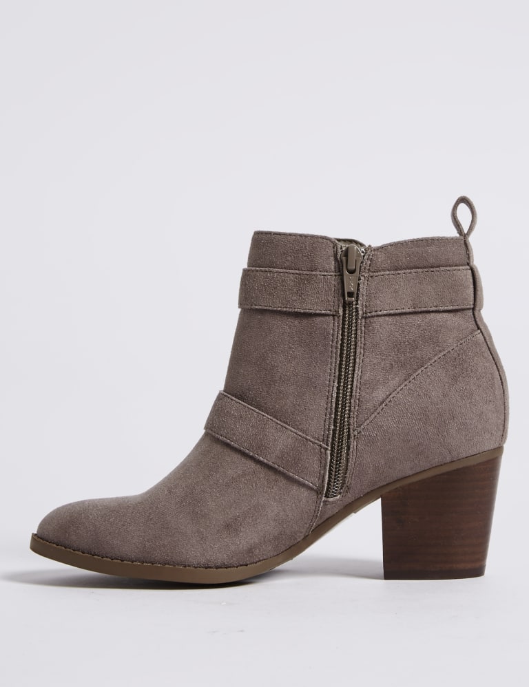 Block Heel Side Zip Ankle Boots M S Collection M S IE