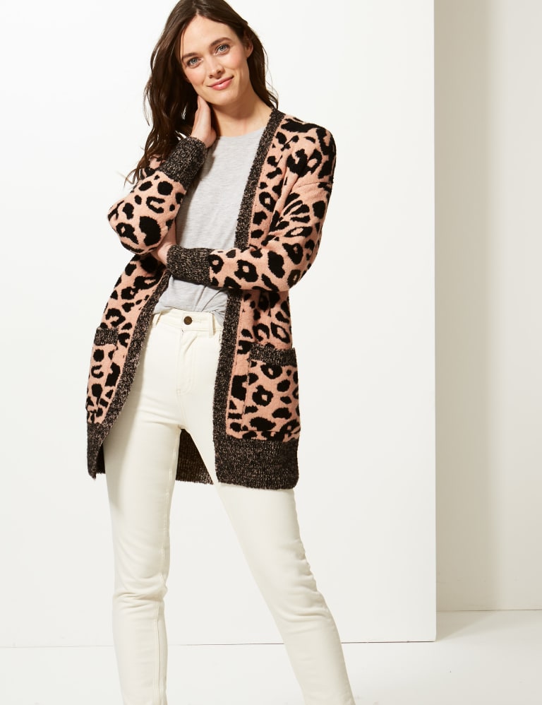 Animal print cardigan debenhams top
