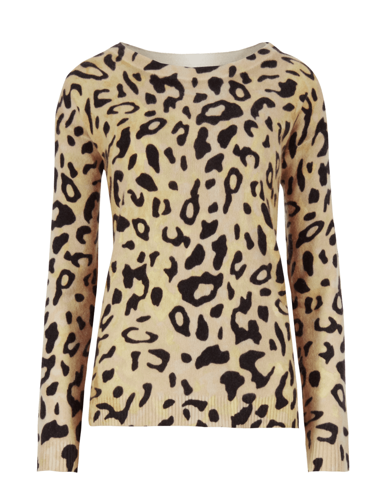 Animal print cashmere jumper clearance
