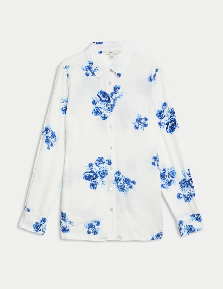 Printed Collared Button Through Shirt | M&S Collection | M&S 