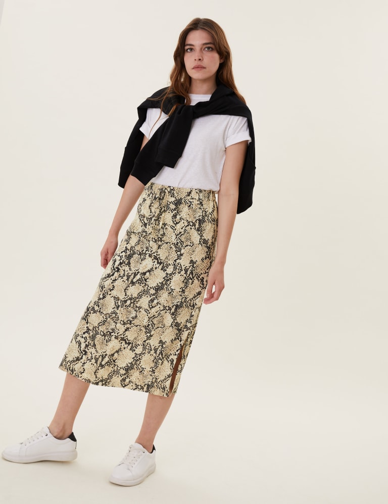 Animal print midi tube skirt shop