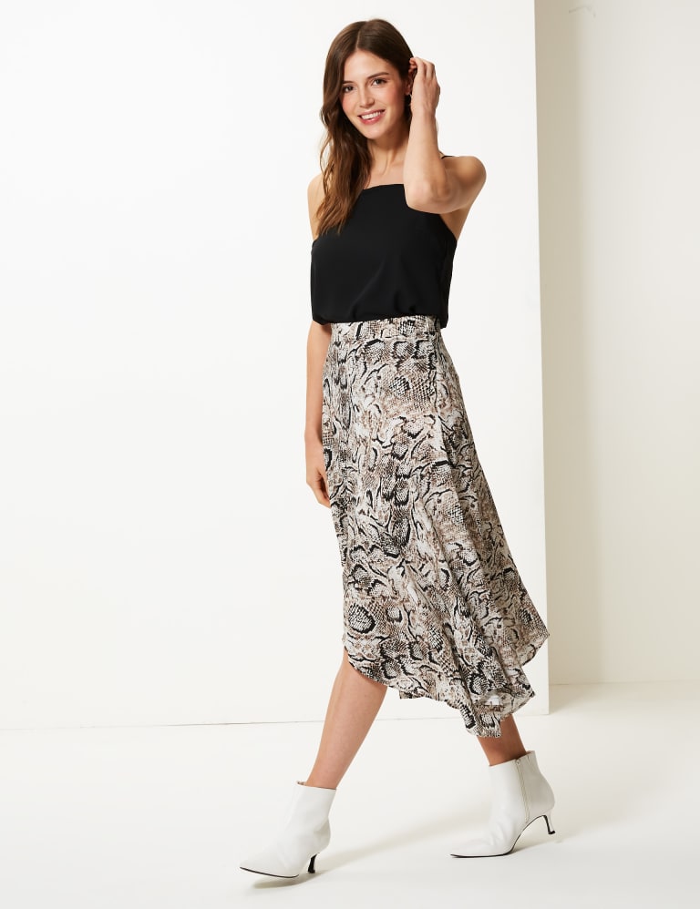 Animal print skirt m&s top
