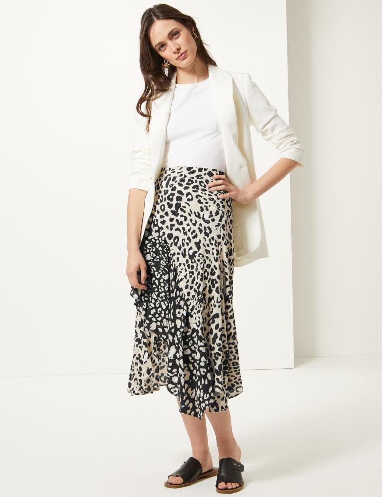 Animal Print Wrap Style Midi Skirt M S Collection M S IE