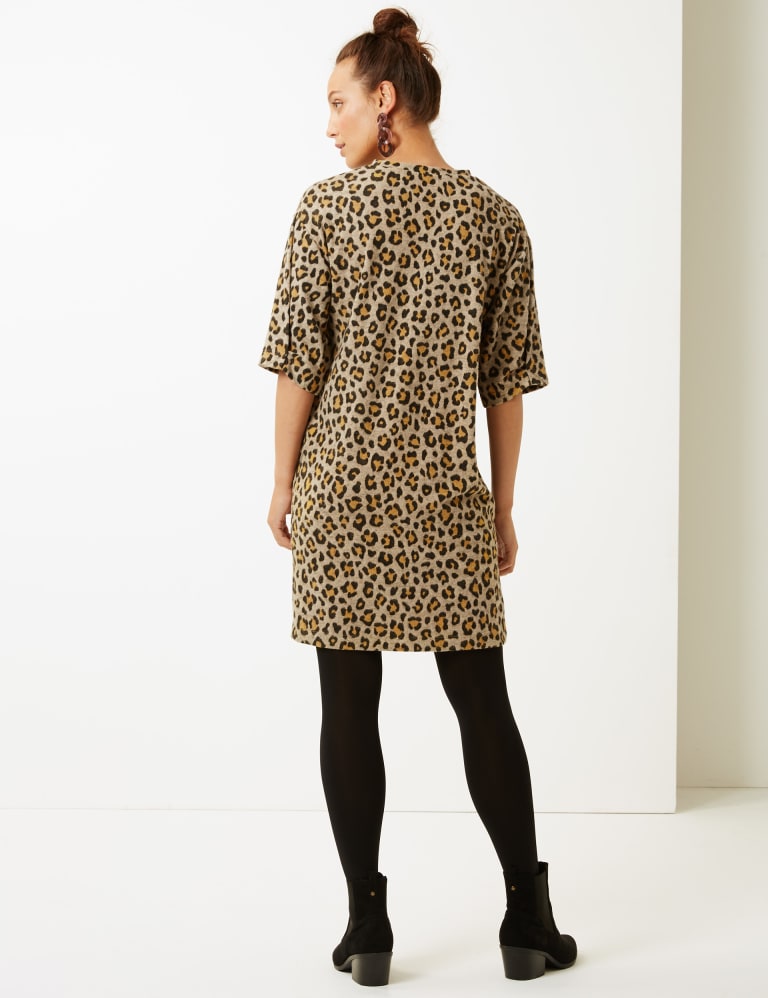 Animal Print Shift Mini Dress M S Collection M S IE