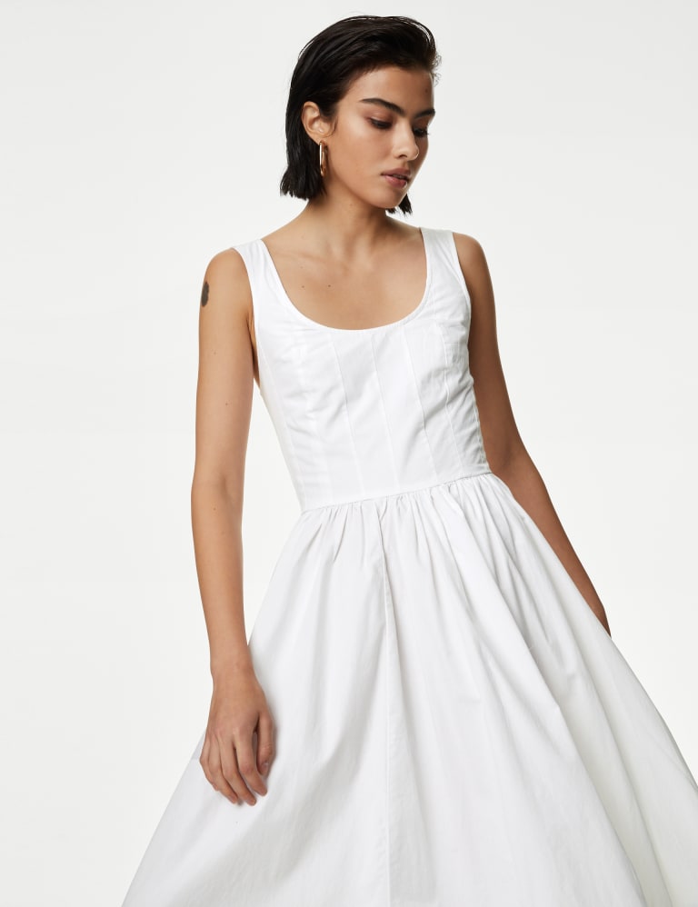 Pure Cotton Midi Cami Shift Dress | M&S Collection | M&S
