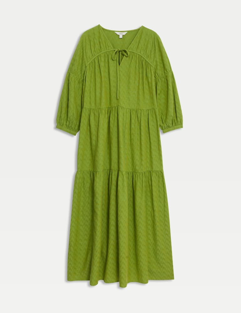 Cotton Rich V-Neck Midaxi Relaxed Dress | M&S Collection | M&S