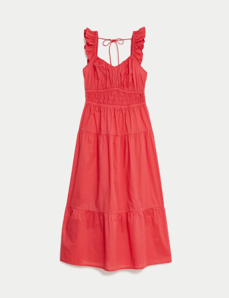 Pure Cotton Sweetheart Neckline Midi Dress | M&S Collection | M&S
