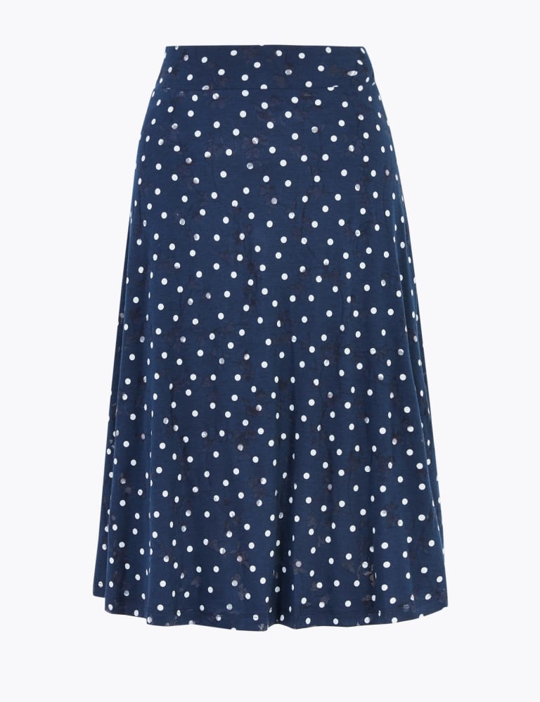 Stretch Cotton Polka Dot A-Line Flare Skirt Limited Edition