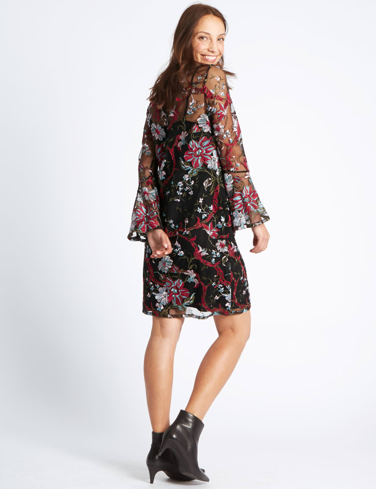 Botanical embroidered dress store