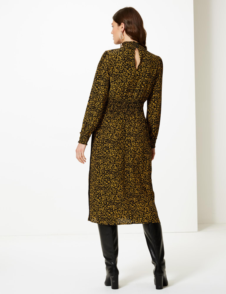 Animal print waisted midi dress online