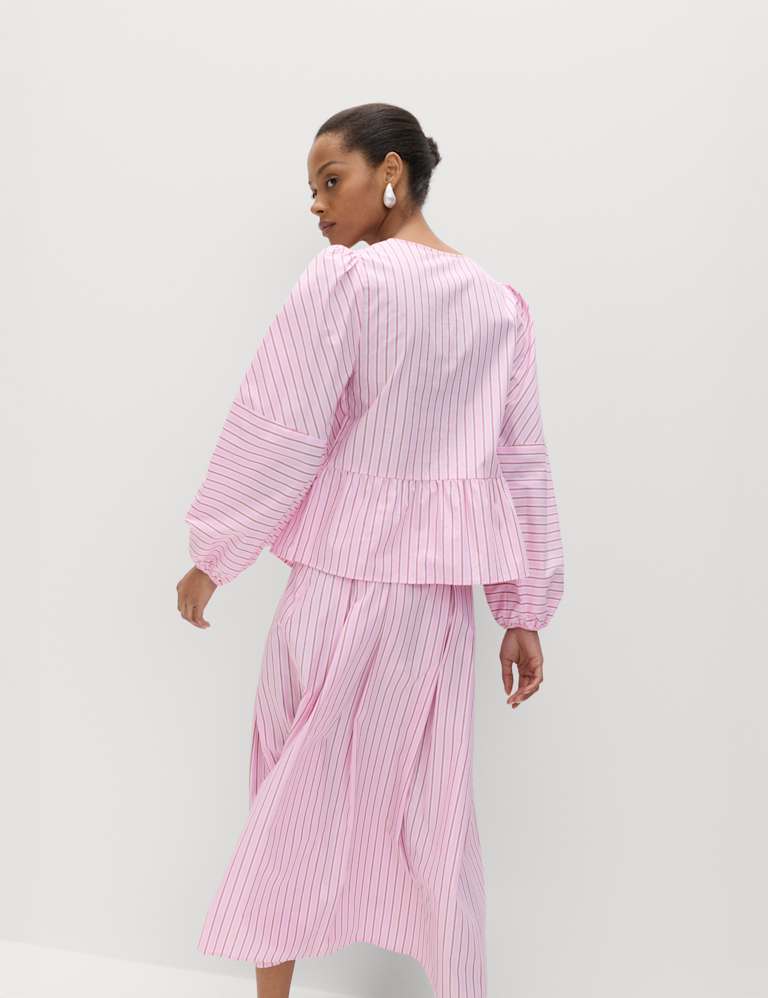 Striped Blouse & Skirt Set 4 of 5