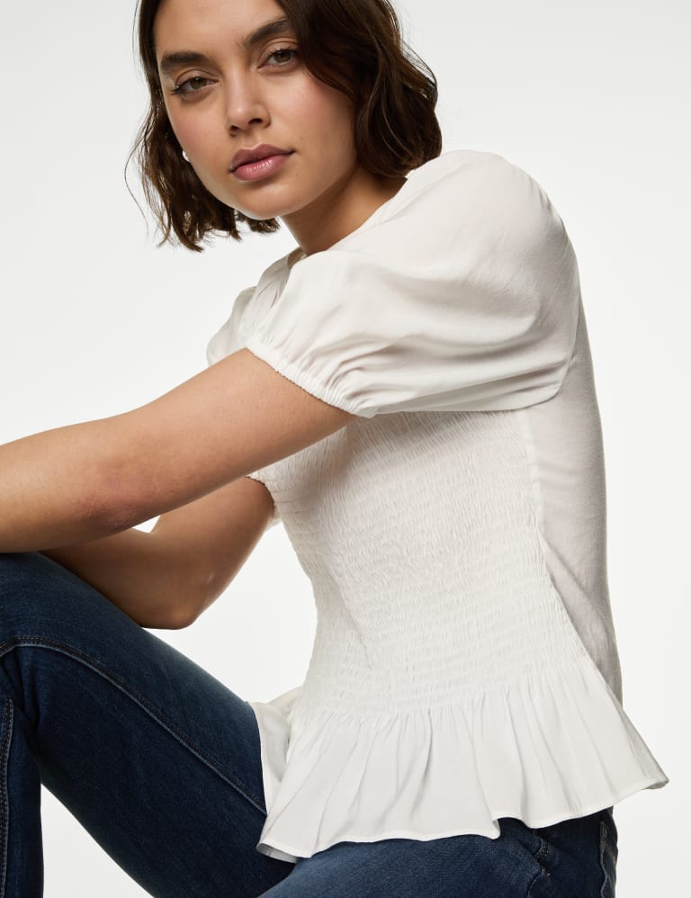 Modal Rich Shirred Waisted Blouse | M&S Collection | M&S