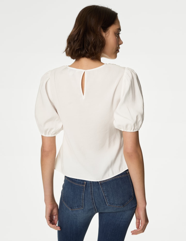 Modal Rich Shirred Waisted Blouse | M&S Collection | M&S