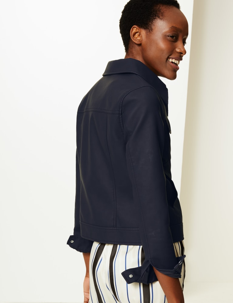 Button Detail Biker Jacket M S Collection M S IE