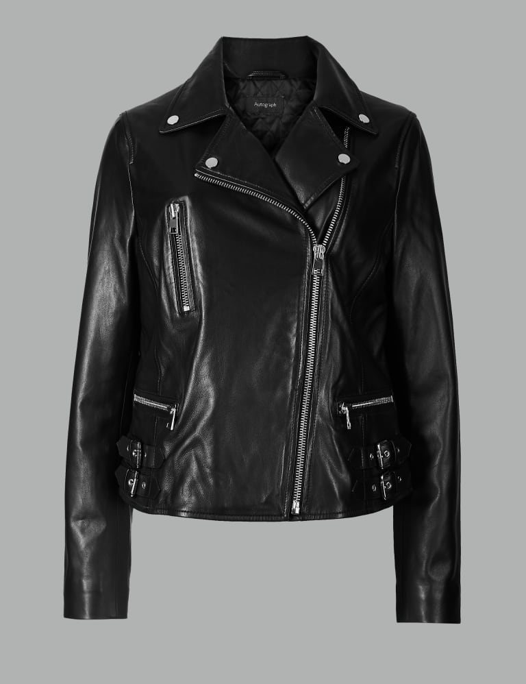 Leather Biker Jacket Autograph M S IE