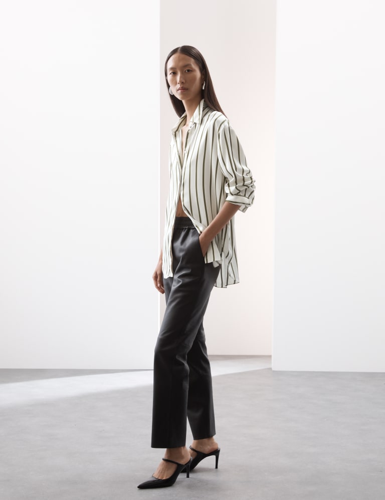 Modal Blend Striped Collared Shirt Autograph M S IE