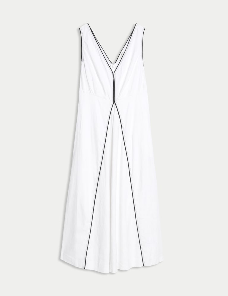Linen Rich V-Neck Midaxi Waisted Dress | Autograph | M&S 