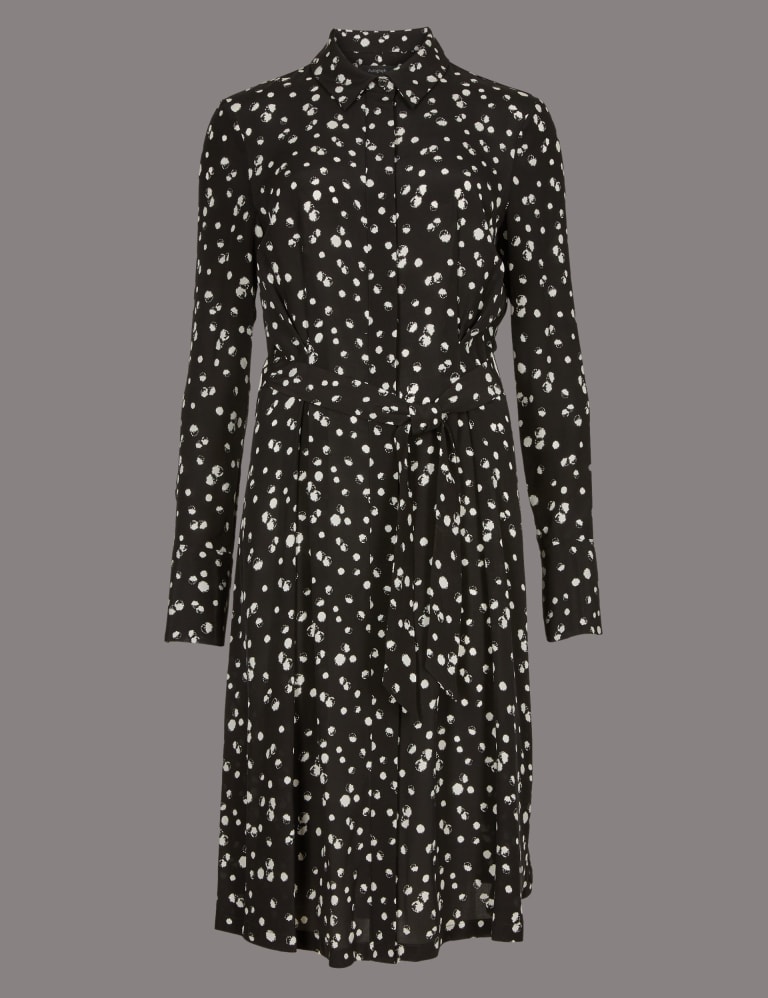 Pure Silk Printed Shirt Dress Autograph M S IE