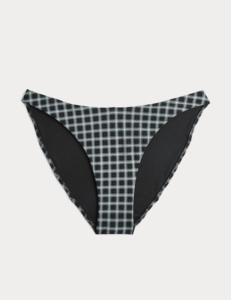 Checked Tie Front Bandeau Bikini Set 2 of 6