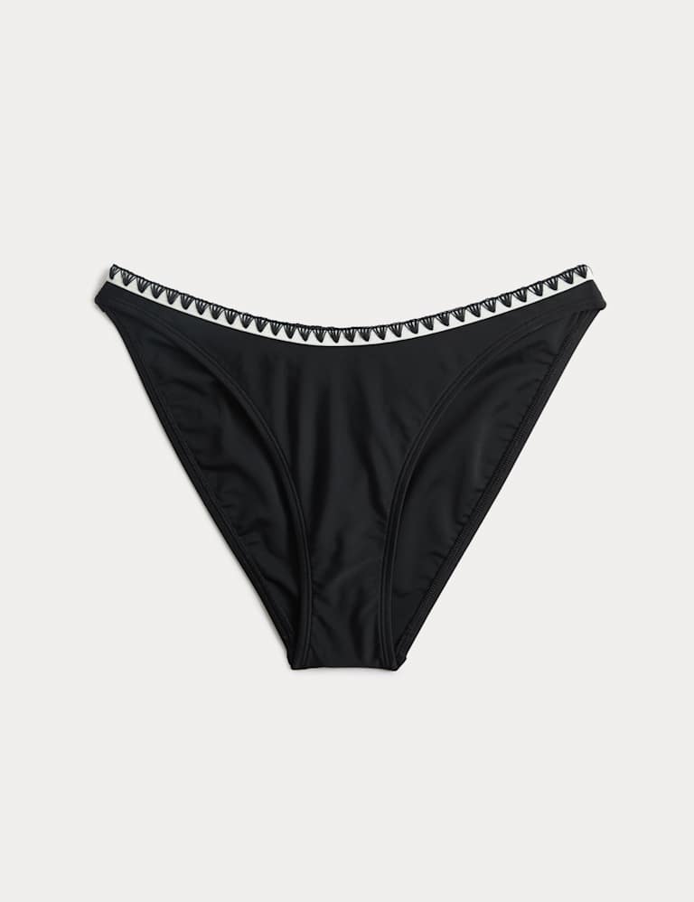 Blanket Stitch Padded Ring Detail Bandeau Bikini Set 2 of 6