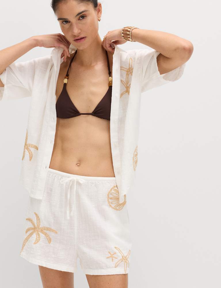 Embroidered Beach Shirt & Short Set 5 of 6