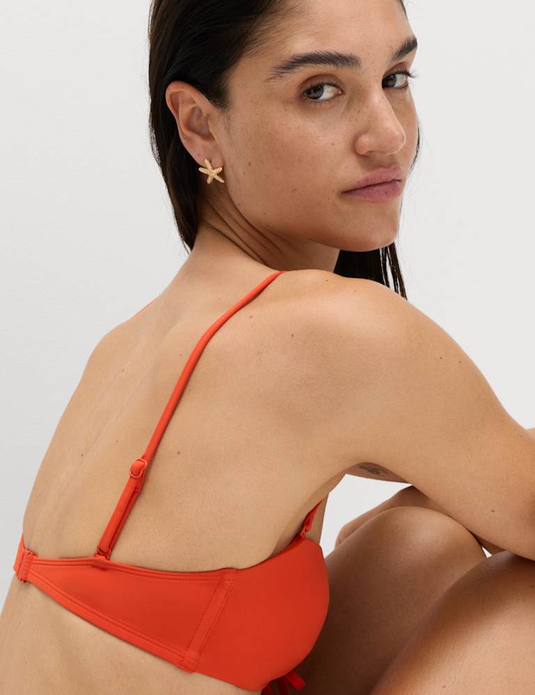 Padded Tie Front Bandeau Bikini Set 6 of 6