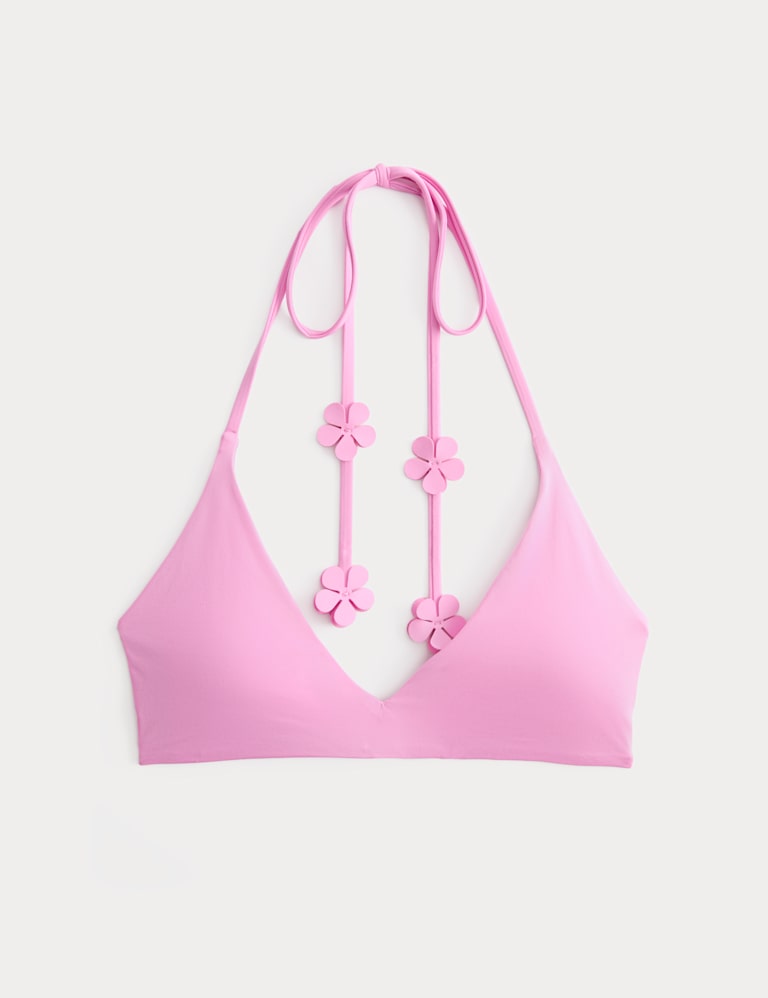Floral Trim Halterneck Bikini Set 1 of 6