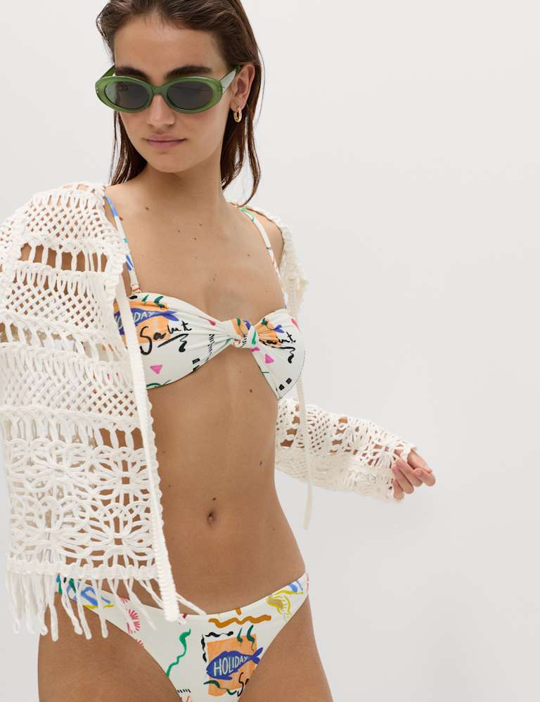 Printed Padded Bandeau Bikini Set 4 of 6
