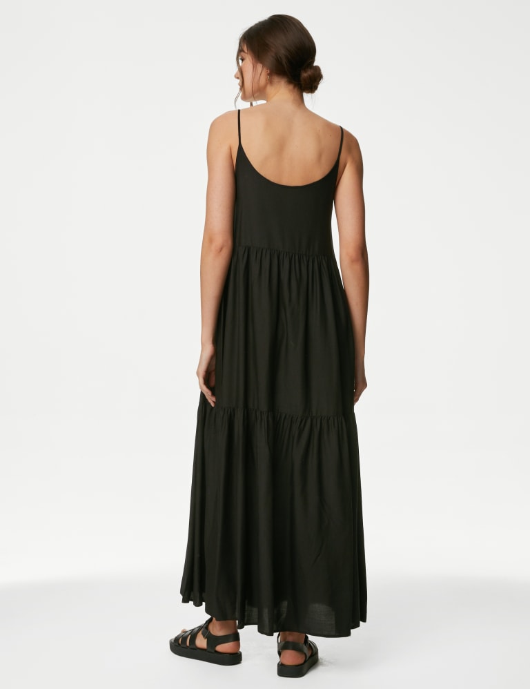V-Neck Strappy Midaxi Tiered Beach Dress | M&S Collection | M&S