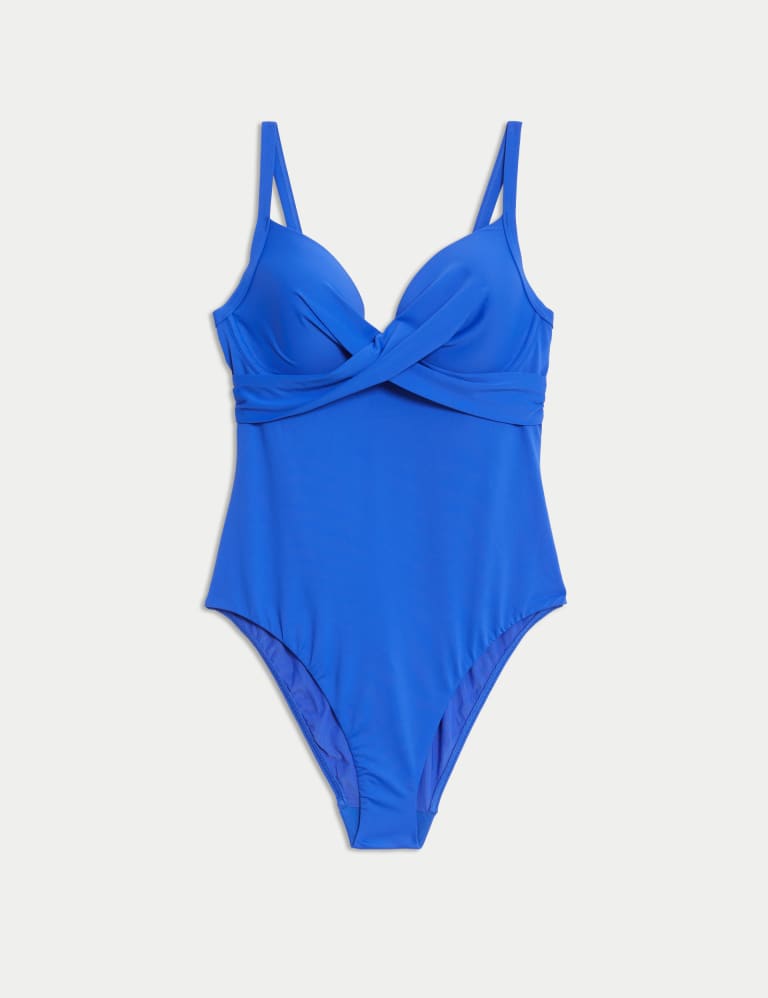 Blue plunge swimsuit shop