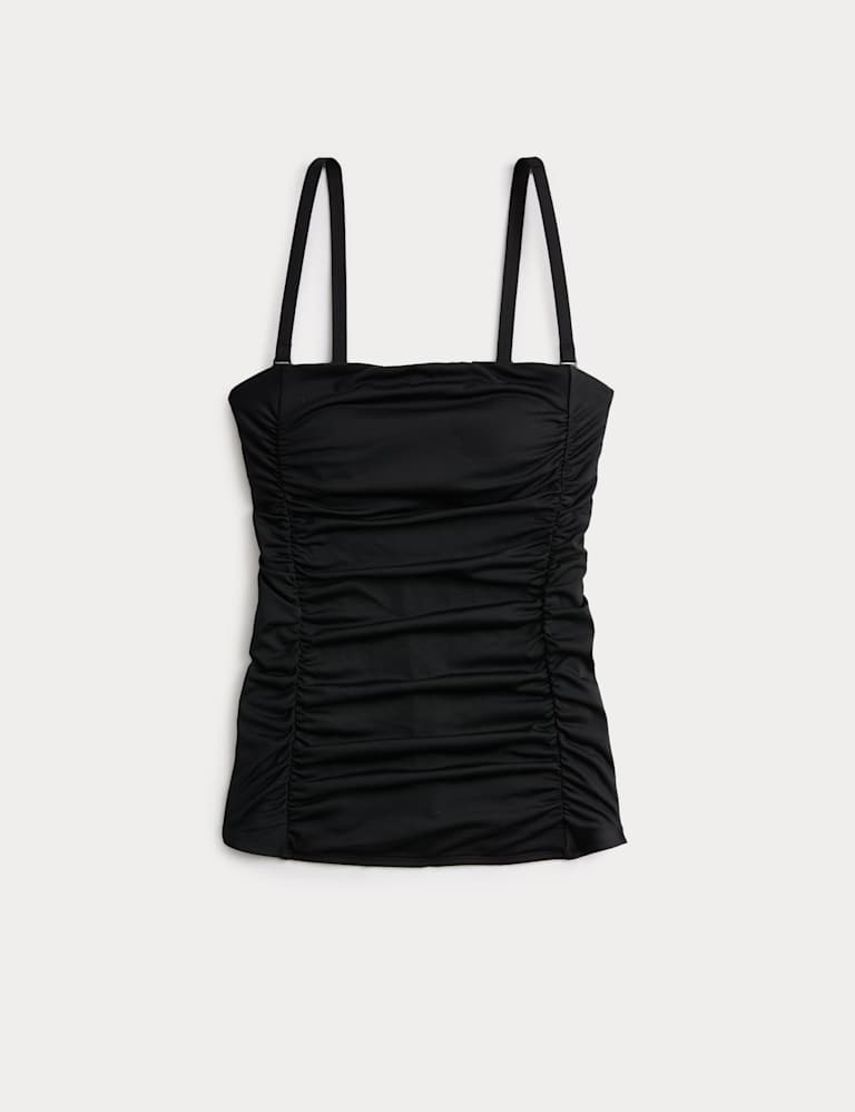 Square Neck Tummy Control Ruched Tankini Set 1 of 6