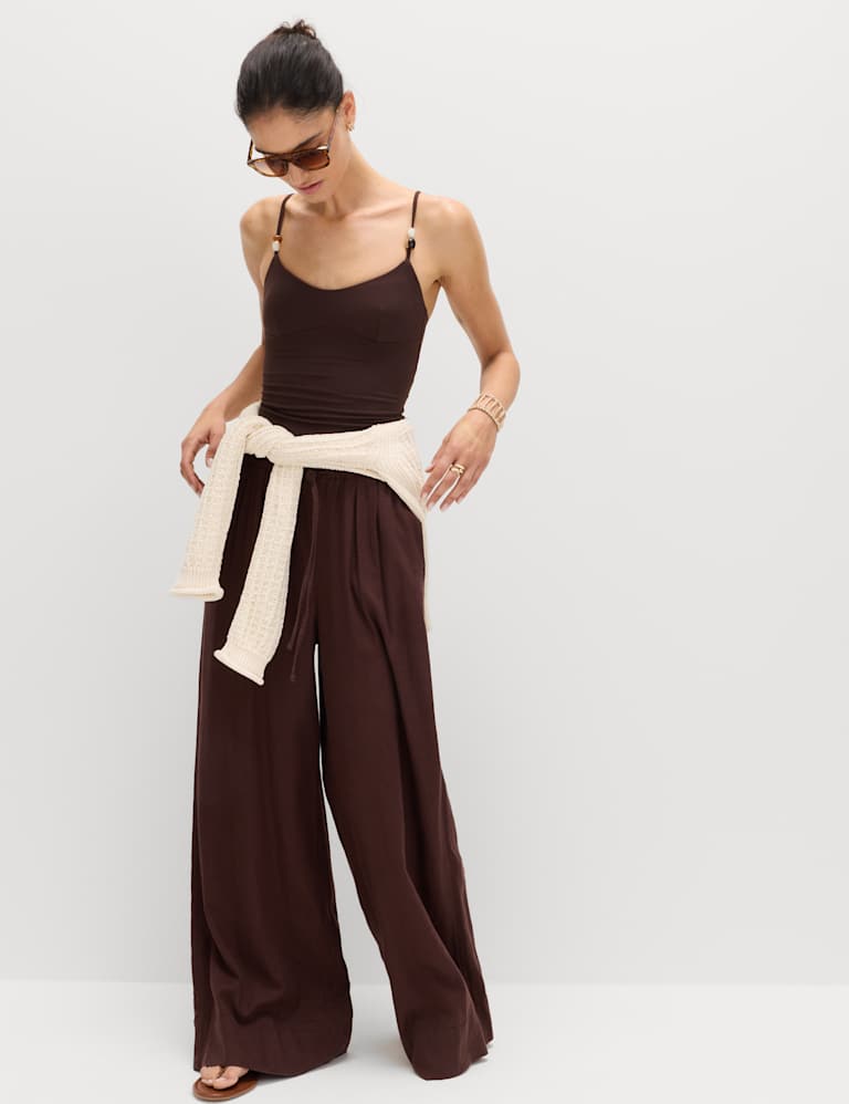 Bead Detail Scoop Neck Tankini Set 5 of 6