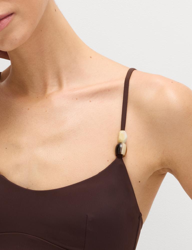 Bead Detail Scoop Neck Tankini Set 6 of 6