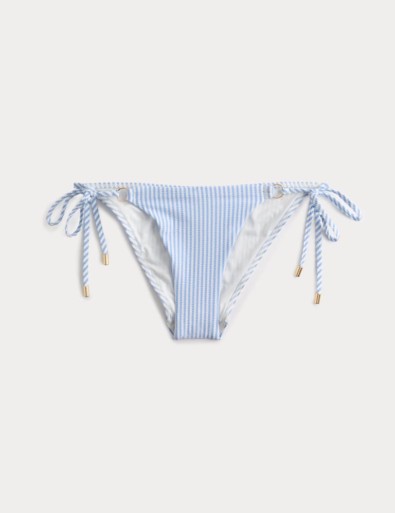 Striped Textured Triangle Padded Bikini Set 2 of 6