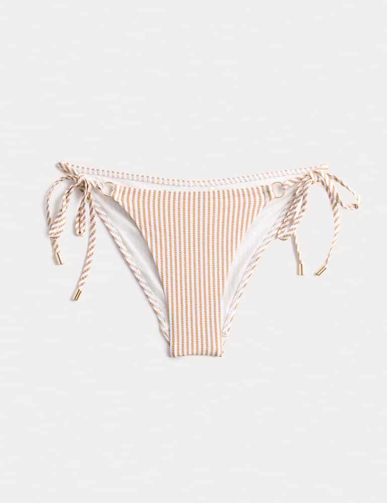 Striped Textured Triangle Padded Bikini Set 2 of 6