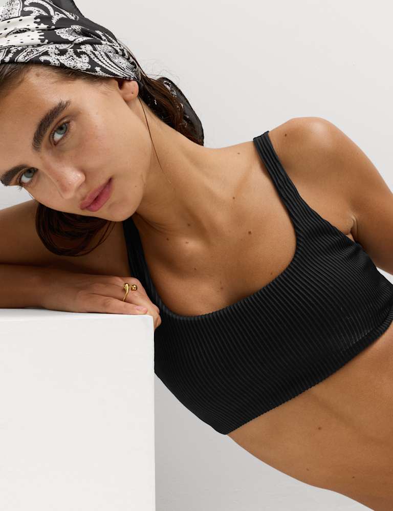 Ribbed Scoop Neck Bikini Set 6 of 6