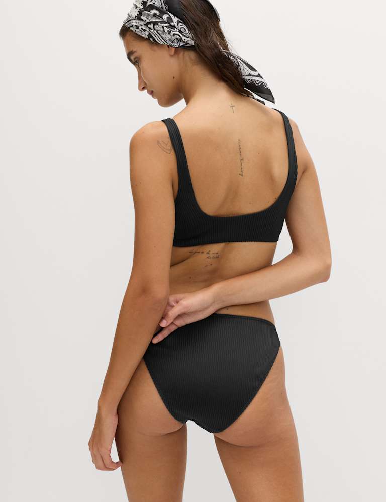 Ribbed Scoop Neck Bikini Set 3 of 6