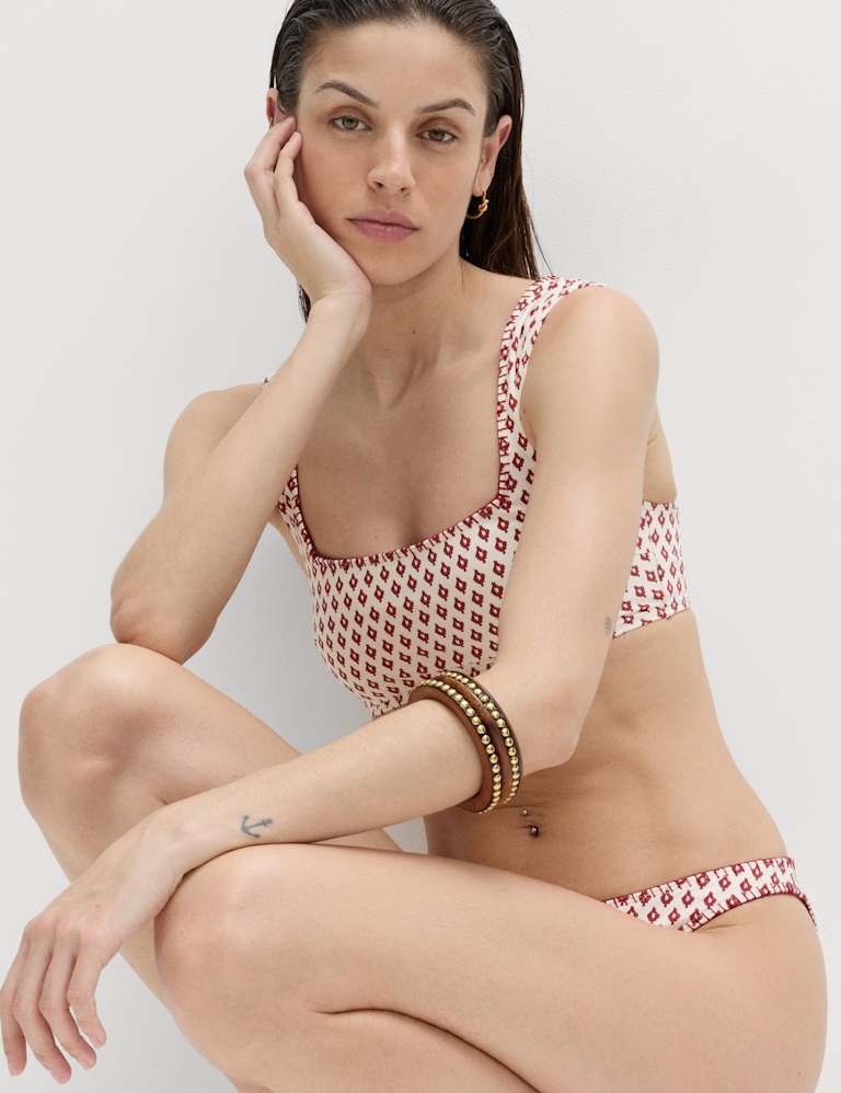 Printed Scoop Neck Whipstitch Bikini Set 5 of 6